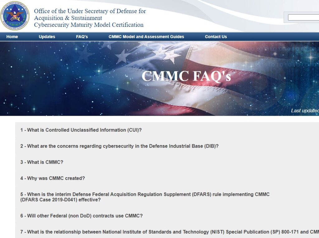 DoD CMMC FAQs