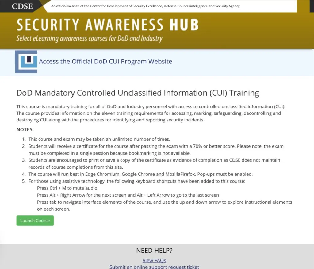 DoD Mandatory CUI Training