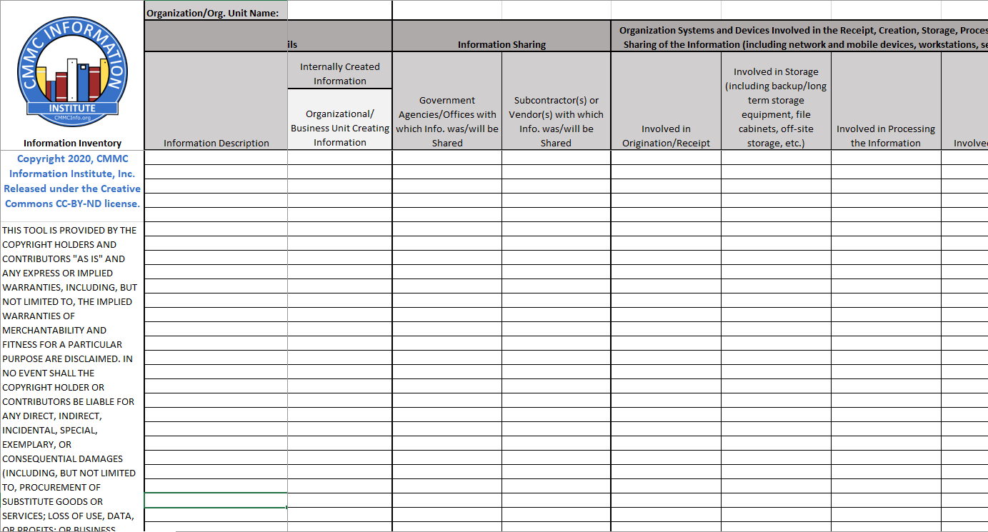 System and Information Inventory Tool - CMMC Information Institute